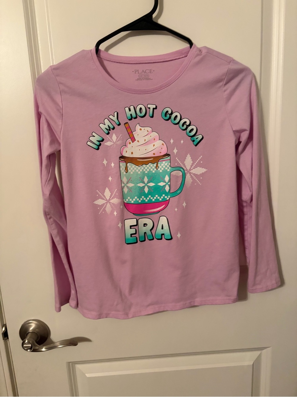 Place Lilac Long Sleeve Tee with Teal & Pink Cocoa Mug Graphic